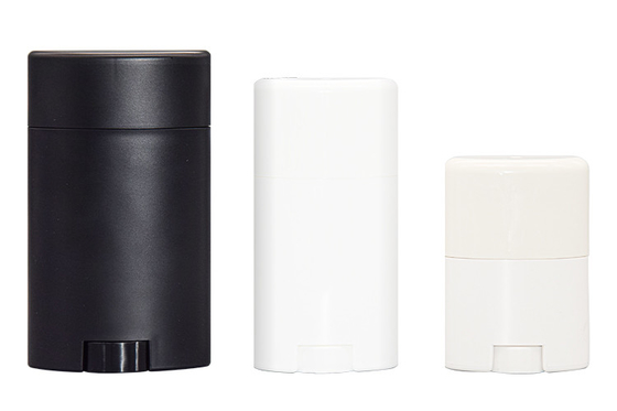 15g  50g 75g Plastic PP Oval Deodorant Stick Container With Flat Top Cap 0.5 - 2.5 Oz