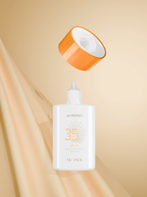 30ml & 50ml Tottle Liquid Sunscreen Lotion Bottle With Diamond-Shaped Special Cap Travel-Friendly Skincare Container