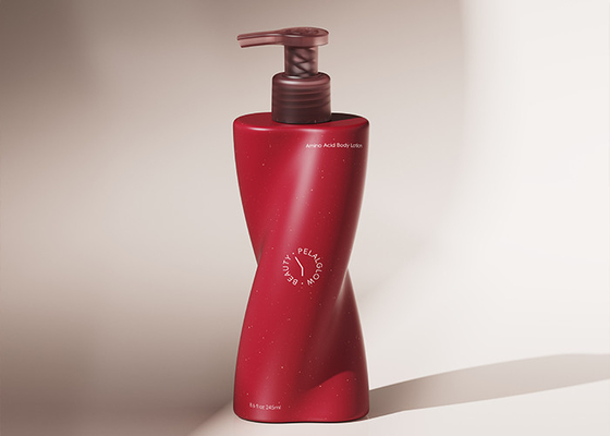 Elegante frasco de bomba de 250 ml de design curvo para shampoo, lavagem corporal e sabão para mãos
